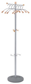 ALBA Garderobenständer "PMWAVE", (H): 1.740 mm, silber/buche