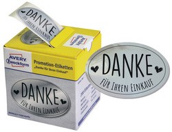 AVERY Zweckform Promotion-Etiketten "Danke", silber