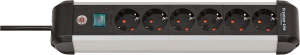 brennenstuhl Steckdosenleiste Premium-Alu-Line, 6-fach 1391030600