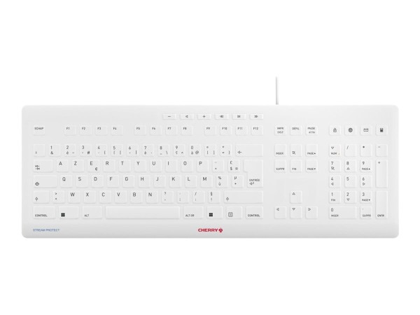 CHERRY CHERRY TAS STREAM PROTECT KEYBOARD Corded FR-Layout weiß