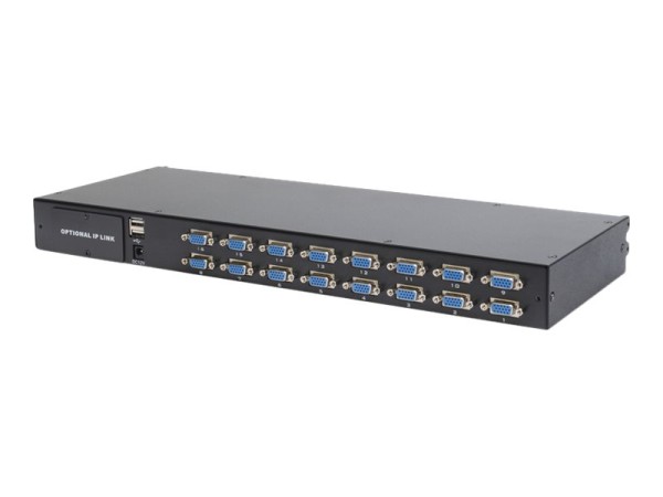 DIGITUS DIGITUS Modulare Konsole mit 48,3cm 19Zoll TFT 16 Port KVM Touchpad deutsche Tastatur