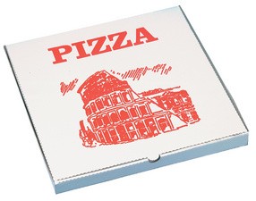 STARPAK Pizzakarton eckig, 300 x 300 x 30 mm, weiß/rot