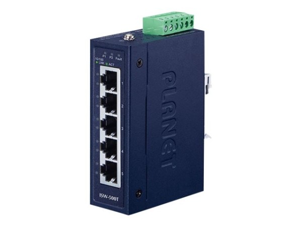 PLANET TECHNOLOGY PLANET TECHNOLOGY PLANET Industrial 5-Port 10/100TX Compact Ethernet Switch