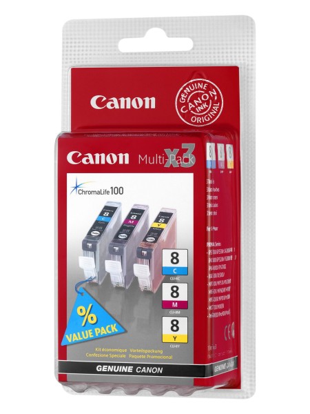 CANON CANON CLI 8 3 Color Multipack Gelb, Cyan, Magenta Tintenbehälter