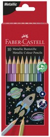 FABER-CASTELL Hexagonal-Buntstifte metallic, 10er Kartonetui