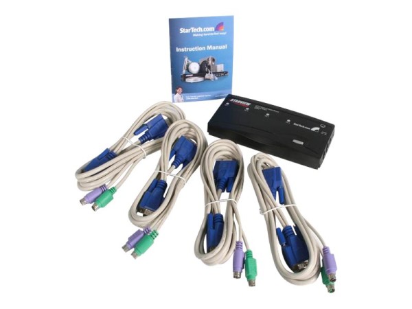 STARTECH.COM 4 Port VGA / PS/2 KVM Switch - PS/2 KVM Umschalter inkl. Kabel SV411K