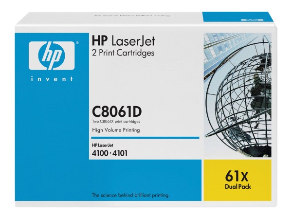 HP 61X 2er Pack Schwarz LaserJet Tonerpatrone (C8061D) C8061D