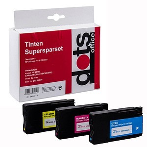 DOTS DOTS cyan, magenta, gelb Druckerpatronen kompatibel zu HP 951XL (CN046AE, CN047AE, CN048AE)