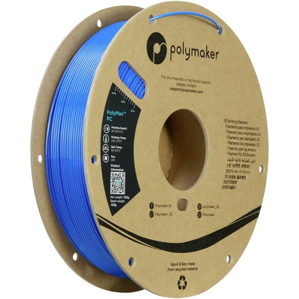 POLYMAKER POLYMAKER PC02011 Filament PC (Polycarbonat) schlagfest, hitzebeständig 1.75 mm 750 g Blau Poly