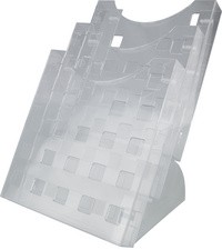 helit 3er Tisch-Prospekthalter "the step grid", DIN A4 hoch