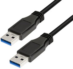 LogiLink USB 3.0 Kabel, USB-A - USB-A Stecker, 2,0 m,schwarz