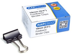 RAPESCO Foldback-Klammern, Breite: 19 mm, farbig sortiert