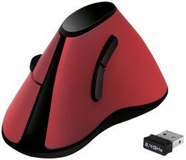 LogiLink Optische Funk Maus Ergonomic, kabellos, rot/schwarz