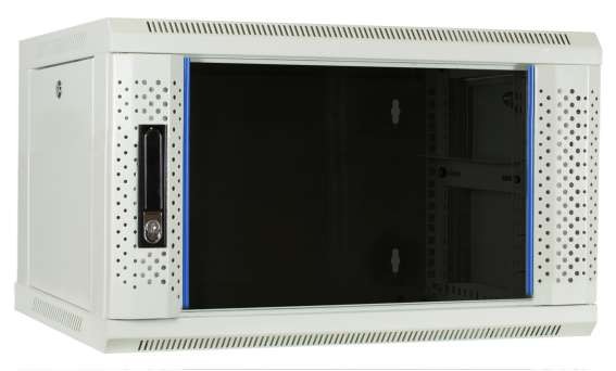 DSIT 6 HE Serverschrank, Wandgehäuse, mit Glastür, Weiß, (BxTxH) 600 x 450 DS6406W