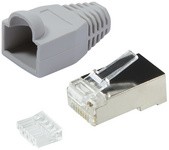 LogiLink RJ45 Stecker, geschirmt, Kat.6, schwarz