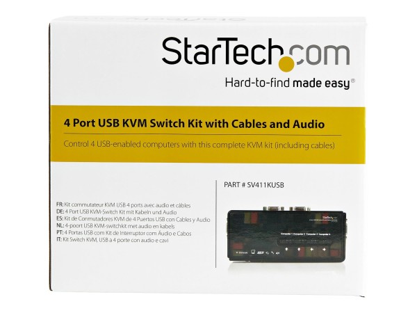 STARTECH.COM 4 Port VGA / USB KVM Switch inkl. Kabel und Audio - 4-fach VGA SV411KUSB