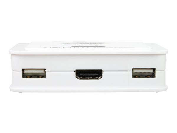 INTOS ELECTRONIC INLINE ® KVM Switch, 2-fach, HDMI, USB, mit Audio, integr. Kabel