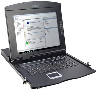 DIGITUS 19" Konsole mit KVM Switch, 16 Port, mit TFT Monitor