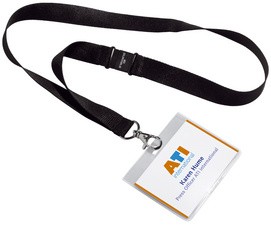 DURABLE Namensschild, mit Textilband 20, 90 x 60 mm, schwarz