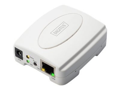 DIGITUS USB Drucker Server 1-Port 1x RJ45 1x USB A USB 2.0 For all common O DN-13003-2