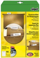 sigel PC-Einsteckschilder für Hängemappen, 60 x 21 mm, weiß