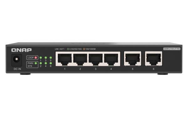 QNAP QSW-2104-2T-R2 2 ports 10GbE RJ45 5 ports 2.5GbE RJ45 unmanaged switch QSW-2104-2T-R2