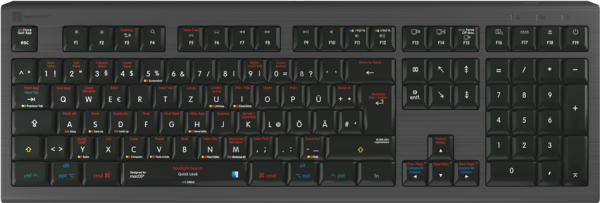 LOGIC-KEYBOARD LOGIC-KEYBOARD macOS X Shortcuts Astra 2 DE (Mac)