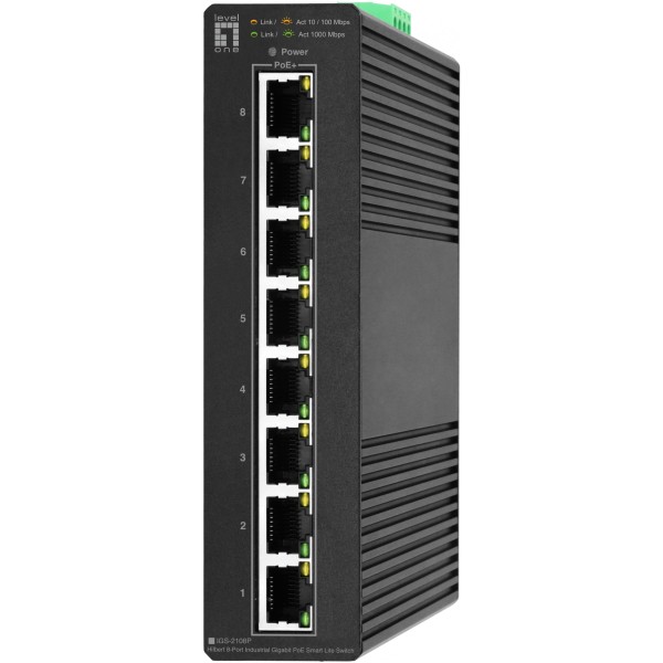 LEVELONE LEVELONE Switch 8x GE IGS-2108P 8xPoE Outputs schwarz