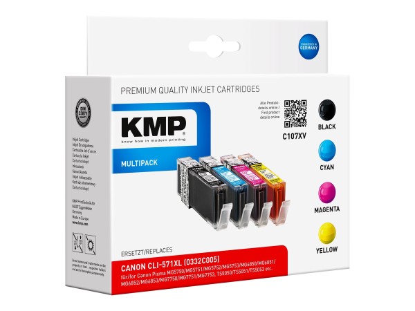KMP KMP MULTIPACK C107XV 4er Pack Schwarz, Gelb, Cyan, Magenta Tintenpatrone