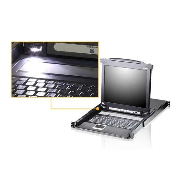 ATEN CL5716MW DE KVM Switch 16Port 17,3"-LCD SingleRail (PS/2-USB VGA) DE-L CL5716MW-ATA-GG