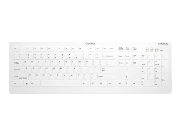CHERRY AKTIVE KEY Flat Profile Wireless Hygiene Desktop Keyb AK-C8112-FUS-W/US