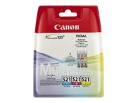 CANON CLI 521 C/M/Y Multi pack 3er Pack Gelb, Cyan, Magenta Tintenbehälter 2934B011