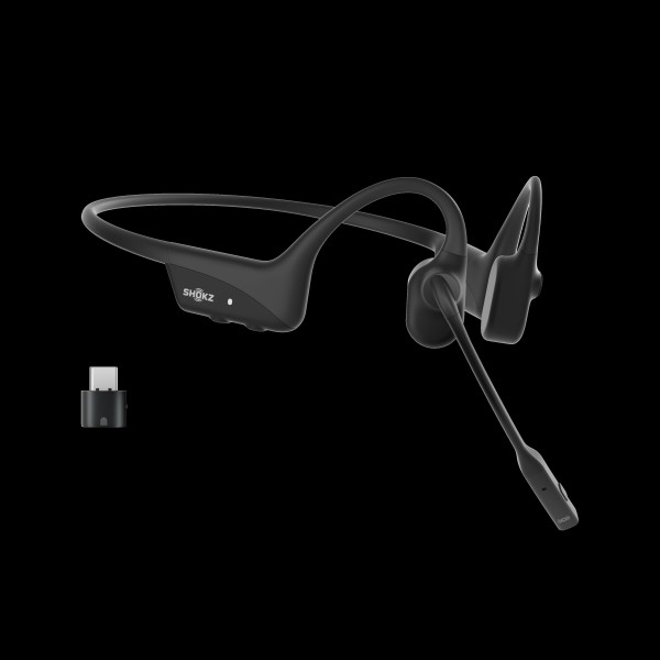 SHOKZ OpenComm2 drahtloser - knochenleitender Bluetooth-Kopfhörer für Video C110-AN-BK-EU-000