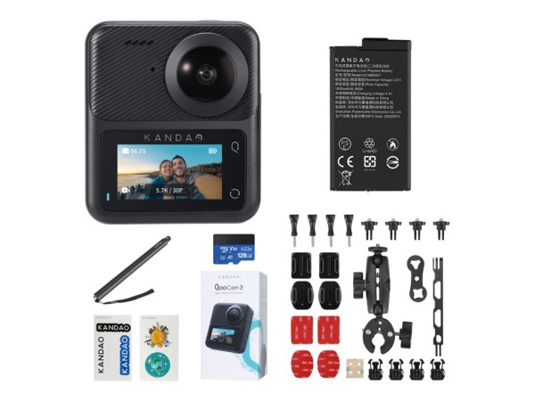 KANDAO QooCam 3 360° Action Camera - Motorcycle Combo Q23G-03