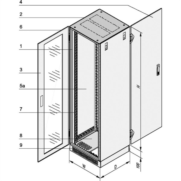 SCHROFF 10130092 Netzwerk-/Serverschrank-Leergehäuse 600 x 2000 x 900 Licht 10130092