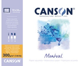 CANSON Aquarellblock "Montval", 400 x 500 mm, 12 Blatt