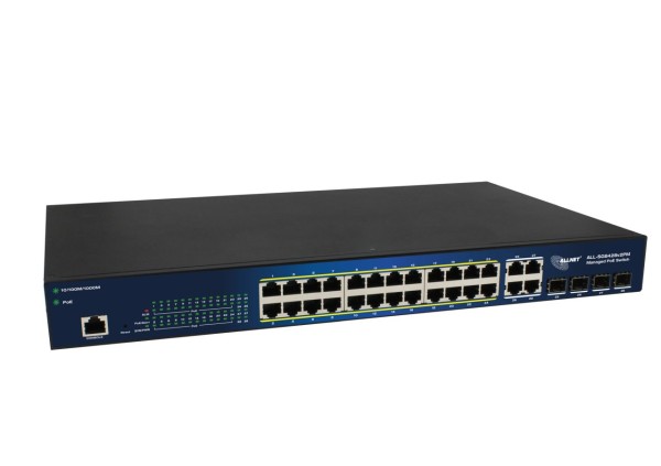 ALLNET ALLNET Switch smart managed Layer2 24 Port? PoE Budget 370W? 24x at? 4x SFP? 19""? - Switch - 56 Gbp