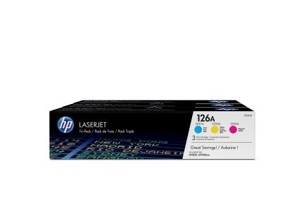 HP 126A Tri pack 3er Pack Gelb, Cyan, Magenta LaserJet Tonerpatrone (CF341A CF341A