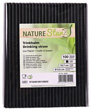 NATURE Star Papier-Trinkhalm, 197 mm, schwarz
