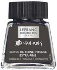 LEFRANC BOURGEOIS Tinte Nan-King, schwarz, im Glas, 14 ml