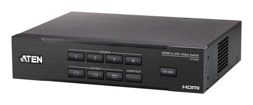 ATEN CAMLIVE PRO 4K 4-Input HDMI to USB Video Switcher (UC3430) UC3430