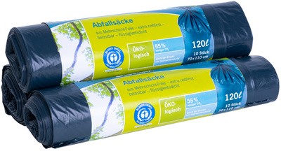 Secolan Abfallsack, blau/schwarz, 120 Liter