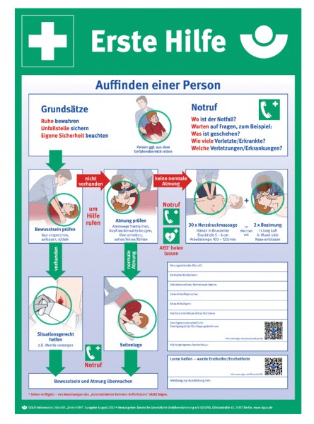 SÖHNGEN Plakat "Erste-Hilfe-Anleitung", aus Papier
