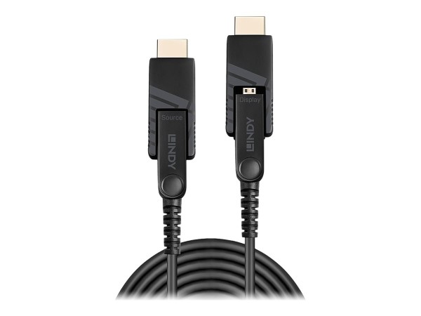 LINDY 70m Fibre Optic Hybrid Micro-HDMI 18G Cable with Detachable HDMI & DV 38325