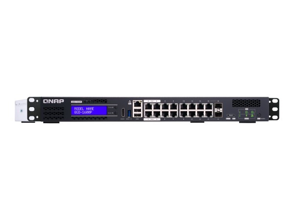 QNAP QGD-1600P-8G QGD-1600P 16x 1GbE PoE ports mit 2x RJ45 and SFP+ combo p QGD-1600P-8G