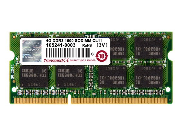 4GB PC3-12800S TRANSCEND TS512MSK64V6N