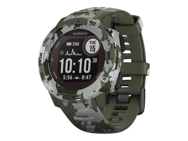 GARMIN GARMIN Instinct Solar Camo GPS-Multisport-Smartwatch grün