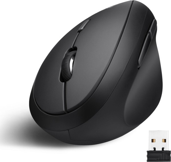 PERIXX PERIMICE-619 - Kabellose Ergonomische Vertikale Maus mit Silent-Clic PERIMICE-619