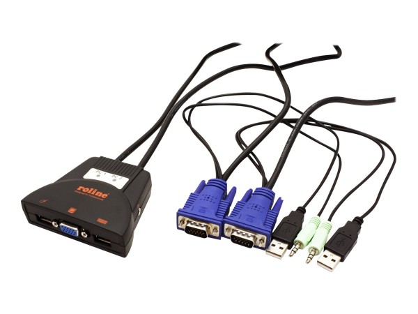ROLINE KVM-Switch 'Star' 2 PCs, VGA, USB, Audio 14.01.3234
