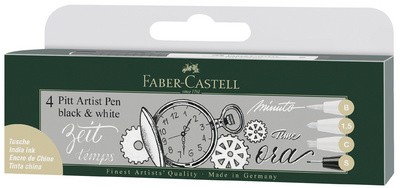 FABER-CASTELL Tuschestift PITT artist pen, 4er Etui